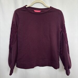 Lilly Pulitzer Purple Sweatshirt with Lace Sleeves